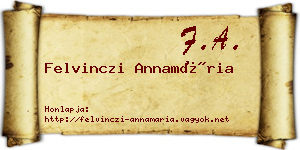 Felvinczi Annamária névjegykártya